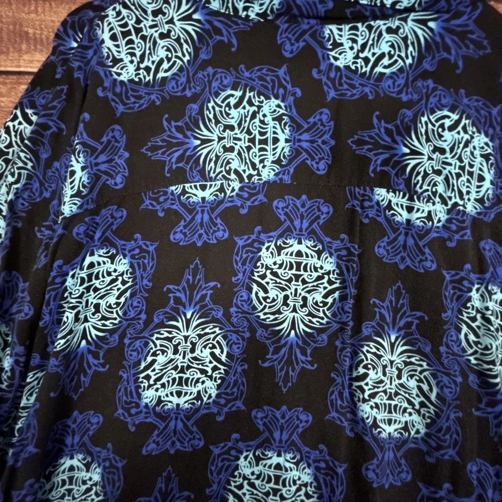 Vintage Pineapple Connection Shirt Mens 4XL Black Hawaiian Tribal‎ Tropical 90s
